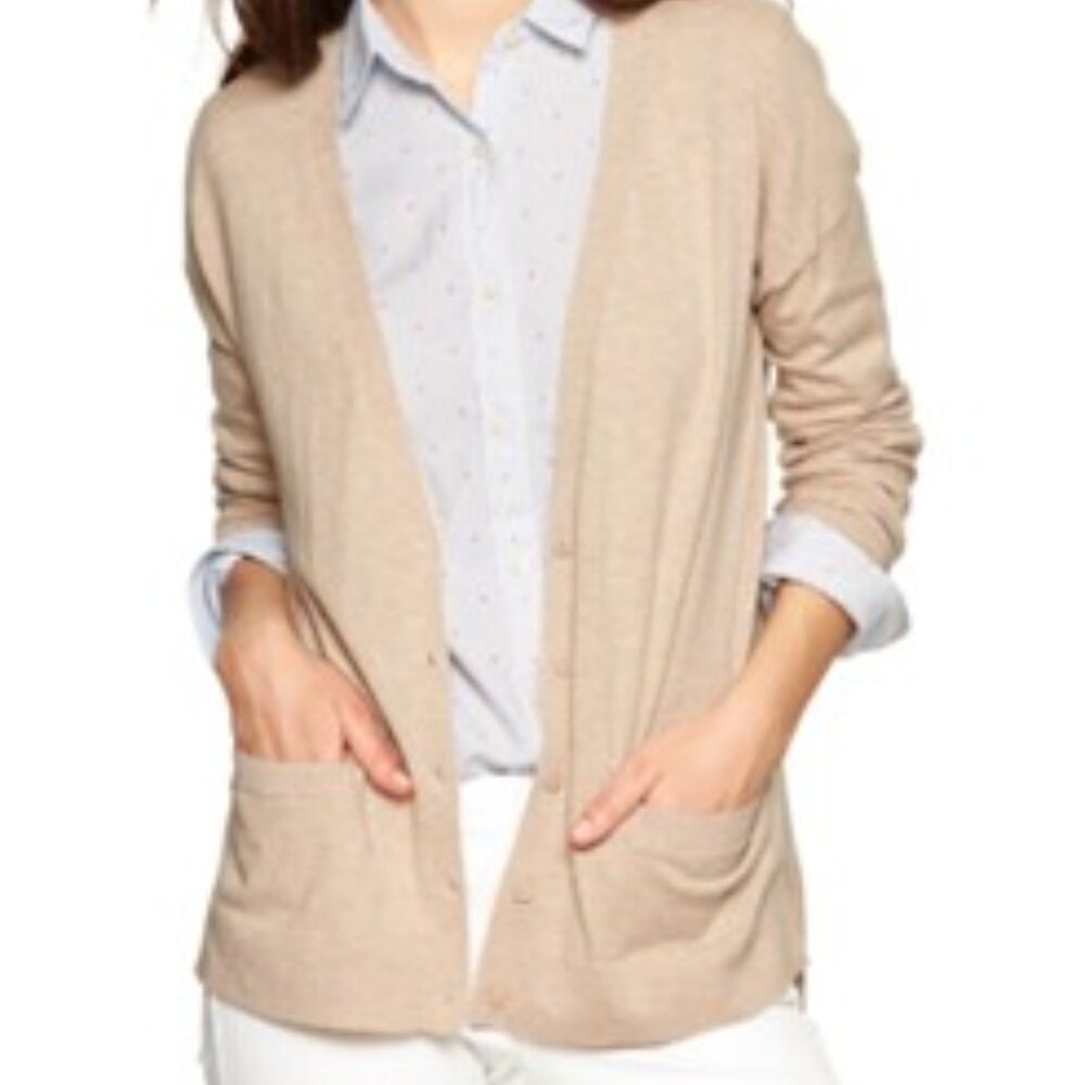 Costa Blanca cotton, nylon, angora  Cardigan Knit Sweater color  beige - large